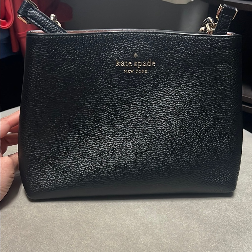 Kate Spade Black Shoulder Bag with Textured Leather w/ pouch